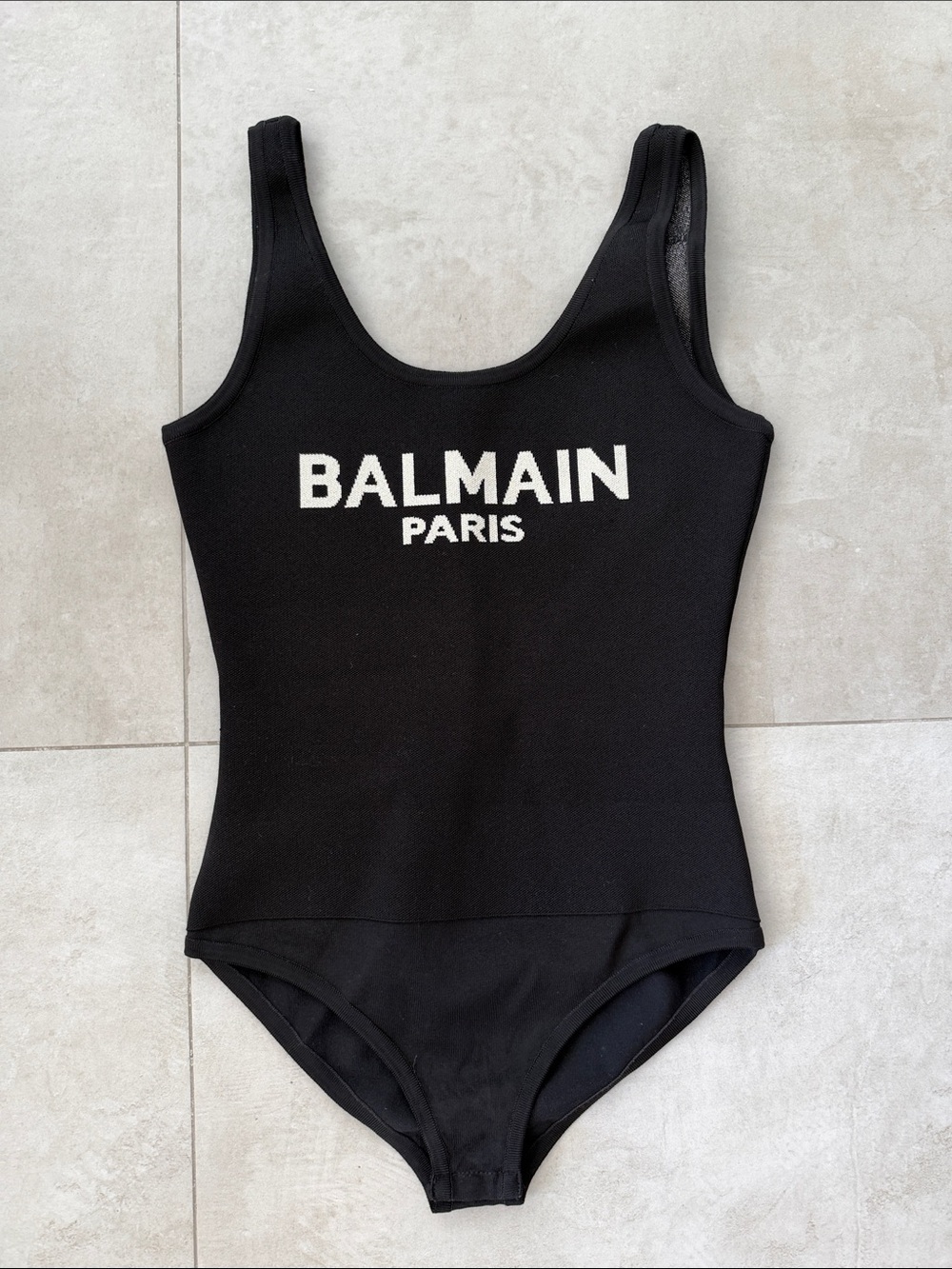 Balmain Black Kids One-Piece Bodysuit with White Logo